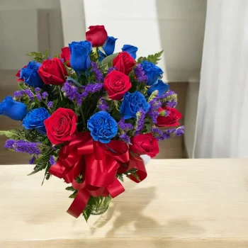Roses Blue & Red 12